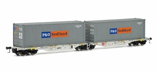 H0 MEHANO T284/55511 - Dvojitý kloubový kontejnerový vůz Sggmrss 90 ERS 073-7 DC s kontejnery P&O Nedlloyd - NOVÉ NEROZBALENÉ včetně přebalové folie